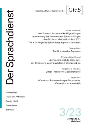 Gesellschaft für Deutsche Sprache |  Der Sprachdienst | Zeitschrift |  Sack Fachmedien