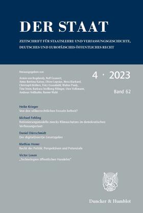 Hrsg. von Ernst-Wolfgang Böckenförde, Armin von Bogdandy, Rolf Grawert, Oliver Lepsius, Christoph Möllers, Fritz Ossenbühl, Walter Pauly, Barbara Stollberg-Rilinger, Uwe Volkmann, Andreas Voßkuhle, Rainer Wahl |  Der Staat | Zeitschrift |  Sack Fachmedien