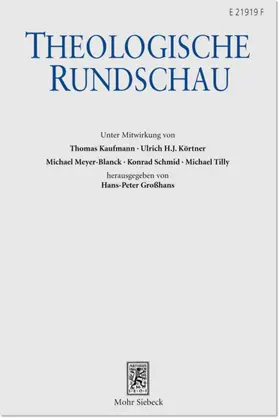  Theologische Rundschau (ThR) | Zeitschrift |  Sack Fachmedien