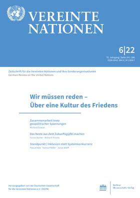 Hrsg.: Deutsche Gesellschaft für die Vereinten Nationen (DGVN) / United Nations Association of Germany |  Vereinte Nationen | Zeitschrift |  Sack Fachmedien