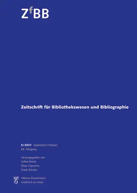 Zeitschrift für Bibliothekswesen und Bibliographie | Vittorio Klostermann | Zeitschrift | sack.de