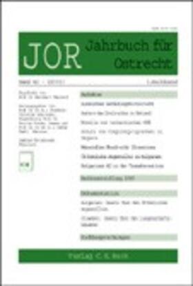 Begr.v.R.Maurach. Hrsg. von F.-Ch.Schroeder, M.Fincke, D.Pfaff. Im Auftrag des Instituts für Ostrecht München |  Jahrbuch für Ostrecht (JOR) | Zeitschrift |  Sack Fachmedien