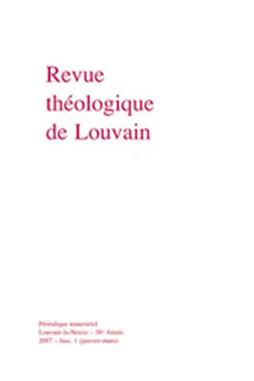  Revue Théologique de Louvain | Zeitschrift |  Sack Fachmedien