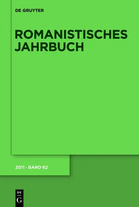 Romanistisches Jahrbuch | De Gruyter | Zeitschrift | sack.de