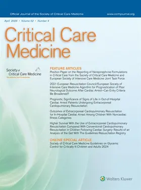  Critical Care Medicine | Zeitschrift |  Sack Fachmedien