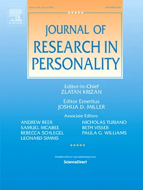  Journal of Research in Personality | Zeitschrift |  Sack Fachmedien