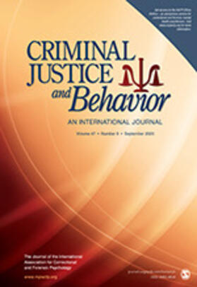 Criminal Justice and Behavior | Zeitschrift |  Sack Fachmedien