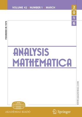  Analysis Mathematica | Zeitschrift |  Sack Fachmedien