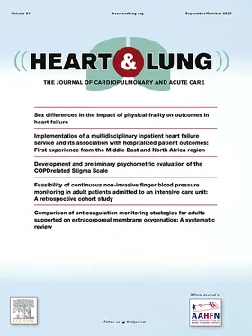 Editor: Nancy S. Redeker, PhD, RN, FAHA, FAAN |  Heart & Lung | Zeitschrift |  Sack Fachmedien