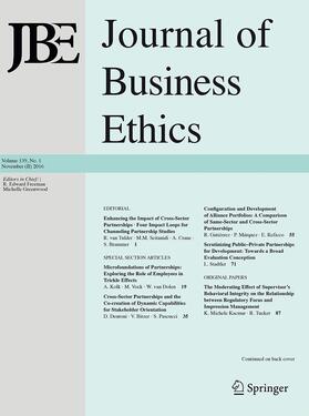  Journal of Business Ethics | Zeitschrift |  Sack Fachmedien