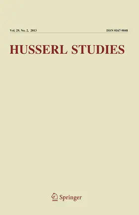  Husserl Studies | Zeitschrift |  Sack Fachmedien