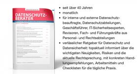 Deutscher Fachverlag GmbH, Fachmedien Recht, Frankfurt am Main |  Datenschutz-Berater | Zeitschrift |  Sack Fachmedien