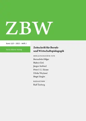 Dieter Euler, Reinhold Nickolaus, Peter F. E. Sloane, Ralf Tenberg |  Zeitschrift für Berufs- und Wirtschaftspädagogik (ZBW) | Zeitschrift |  Sack Fachmedien