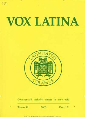Societas Latina |  Vox Latina | Zeitschrift |  Sack Fachmedien