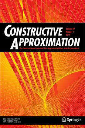  Constructive Approximation | Zeitschrift |  Sack Fachmedien