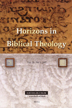 Horizons in Biblical Theology | Brill | Zeitschrift | sack.de