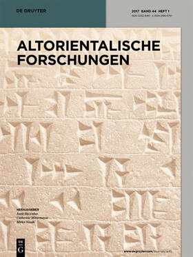 Hrsg. v. Novák, Mirko / Hazenbos, Joost / Mittermayer, Catherine / Suter, Claudia E. |  Altorientalische Forschungen | Zeitschrift |  Sack Fachmedien