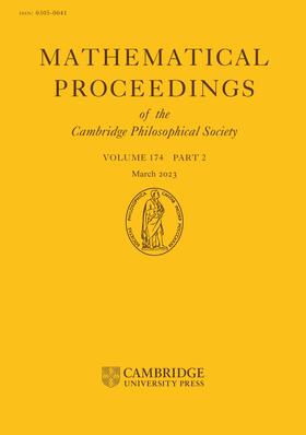  Mathematical Proceedings of the Cambridge Philosophical Society | Zeitschrift |  Sack Fachmedien