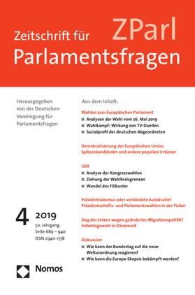 Deutsche Vereinigung für Parlamentsfragen |  Zeitschrift für Parlamentsfragen (ZParl) | Zeitschrift |  Sack Fachmedien