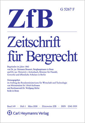  ZfB - Zeitschrift für Bergrecht | Zeitschrift |  Sack Fachmedien