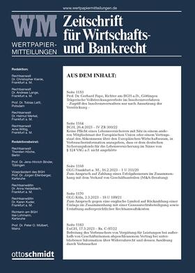  Zeitschrift für Wirtschafts- und Bankrecht | Zeitschrift |  Sack Fachmedien