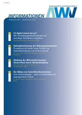 Arbeitsgemeinschaft für wirtschaftliche Verwaltung e.V. |  AWV-Informationen | Zeitschrift |  Sack Fachmedien