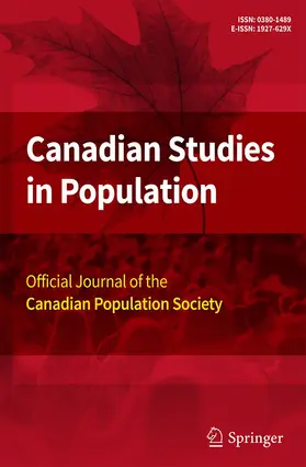  Canadian Studies in Population | Zeitschrift |  Sack Fachmedien