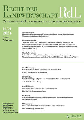 Recht der Landwirtschaft (RdL) | Agricola-Verlag | Zeitschrift | sack.de