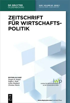 Hrsg. v. Donges, Juergen B. / Hoeffler, Felix / Krause, Michael / Roth, Steffen J. / Watrin, Christian |  Zeitschrift für Wirtschaftspolitik | Zeitschrift |  Sack Fachmedien