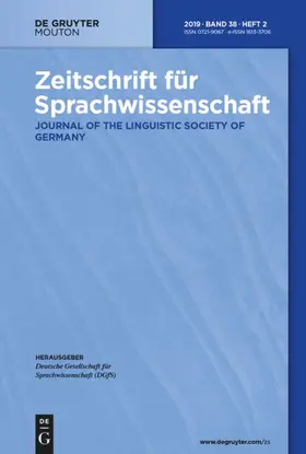  Zeitschrift für Sprachwissenschaft | Zeitschrift |  Sack Fachmedien