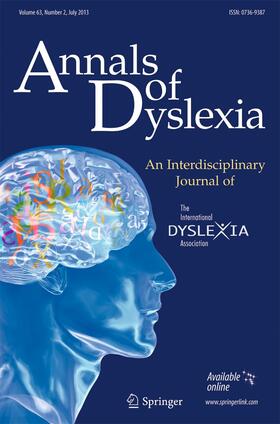  Annals of Dyslexia | Zeitschrift |  Sack Fachmedien