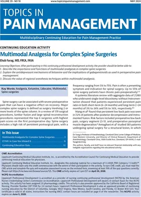  Topics in Pain Management | Zeitschrift |  Sack Fachmedien