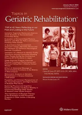  Topics in Geriatric Rehabilitation | Zeitschrift |  Sack Fachmedien