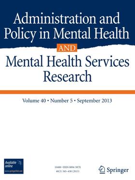 Administration and Policy in Mental Health and Mental Health Services Research | Zeitschrift |  Sack Fachmedien