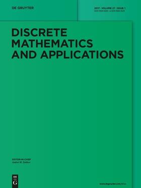 Discrete Mathematics and Applications | De Gruyter | Zeitschrift | sack.de