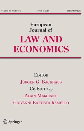 Editor-in-Chief: Jürgen G. Backhaus |  European Journal of Law and Economics | Zeitschrift |  Sack Fachmedien