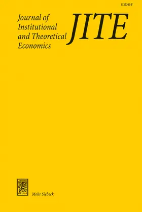  Journal of Institutional and Theoretical Economics (JITE) | Zeitschrift |  Sack Fachmedien