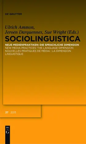 Hrsg. v. Ammon, Ulrich / Darquennes, Jeroen / Wright, Sue |  Sociolinguistica | Zeitschrift |  Sack Fachmedien