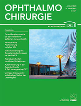 Ophthalmo-Chirurgie | Kaden Verlag | Zeitschrift | sack.de