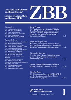  ZBB - Zeitschrift für Bankrecht und Bankwirtschaft | Zeitschrift |  Sack Fachmedien