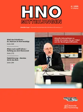 Deutscher Berufsverband der Hals-, Nasen-, Ohrenärzte e.V. |  HNO Mitteilungen | Zeitschrift |  Sack Fachmedien