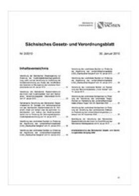 Sächsisches Gesetz- und Verordnungsblatt | SV Saxonia Verlag | Zeitschrift | sack.de