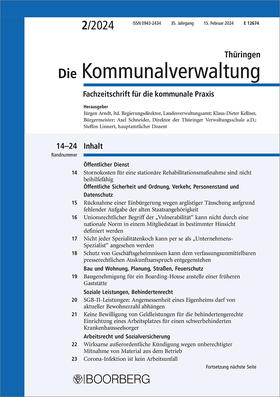  Die Kommunalverwaltung Thüringen | Zeitschrift |  Sack Fachmedien