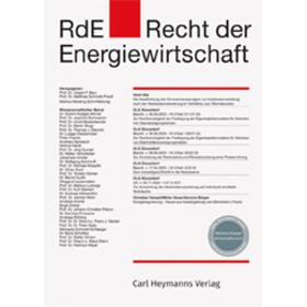  RdE - Recht der Energiewirtschaft | Zeitschrift |  Sack Fachmedien