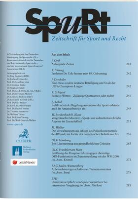 Zeitschrift für Sport und Recht (SpuRt) | C.H.Beck | Zeitschrift | sack.de