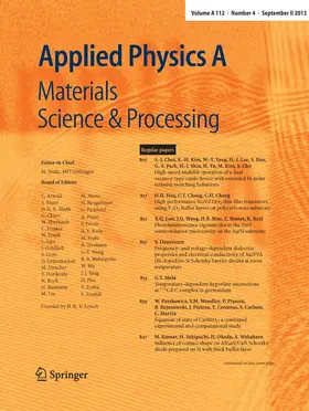  Applied Physics A | Zeitschrift |  Sack Fachmedien