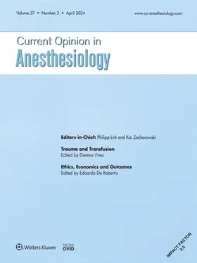  Current Opinion in Anesthesiology | Zeitschrift |  Sack Fachmedien