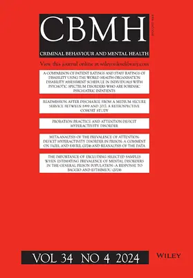  Criminal Behaviour and Mental Health | Zeitschrift |  Sack Fachmedien