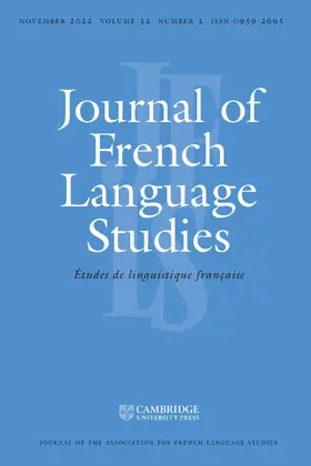  Journal of French Language Studies | Zeitschrift |  Sack Fachmedien