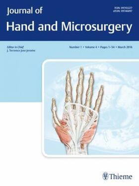 Editor-in-Chief: J. Terrence Jose Jerome |  Journal of Hand and Microsurgery | Zeitschrift |  Sack Fachmedien